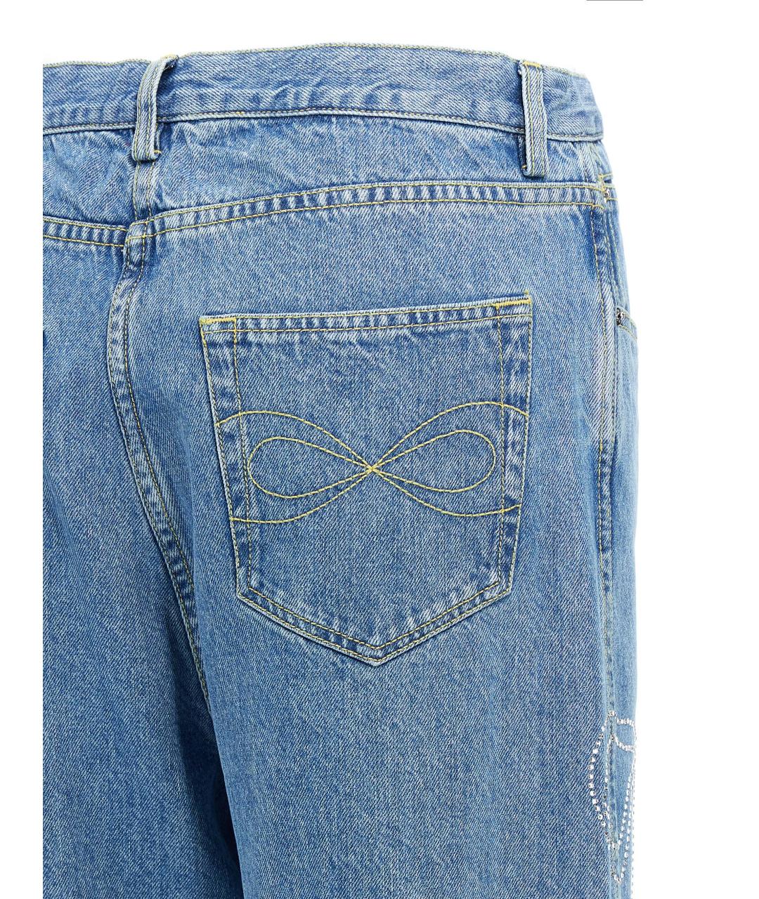 MACH&MACH Голубые хлопковые прямые джинсы, фото 4