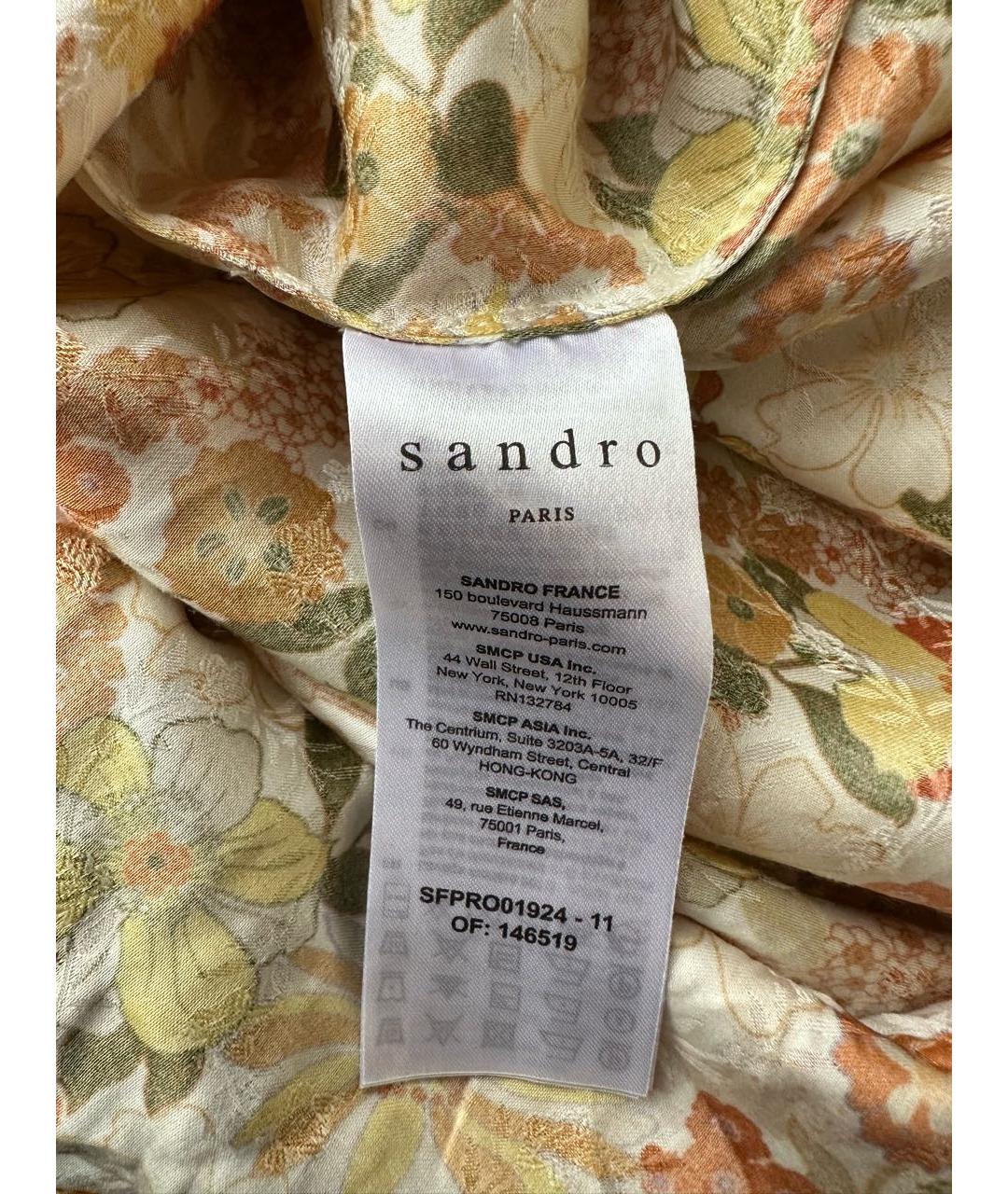 SANDRO Оранжевое вискозное повседневное платье, фото 7