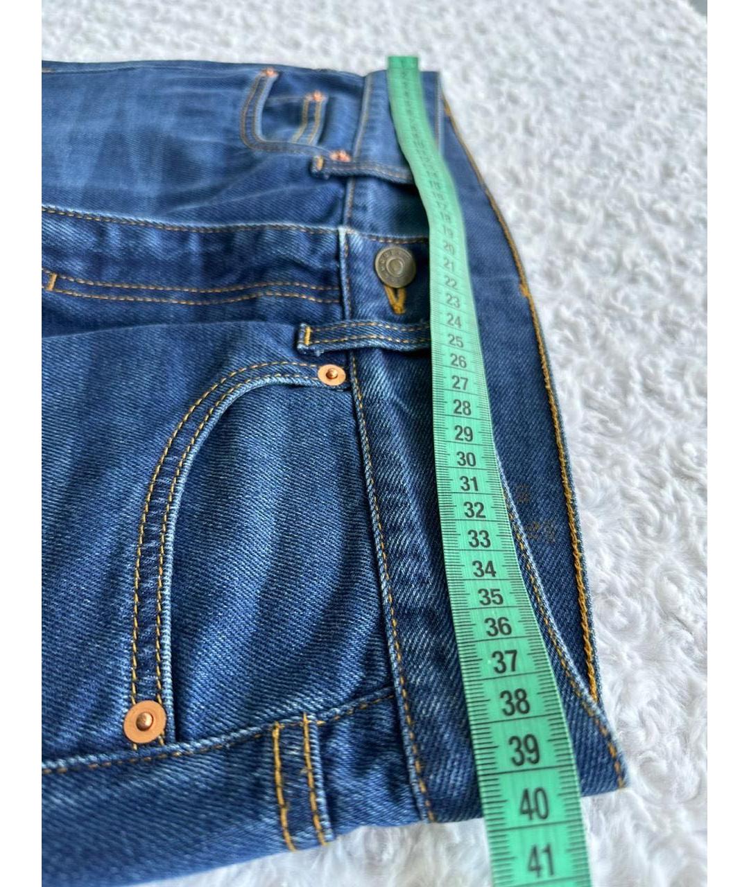 GUCCI Синие хлопковые прямые джинсы, фото 4