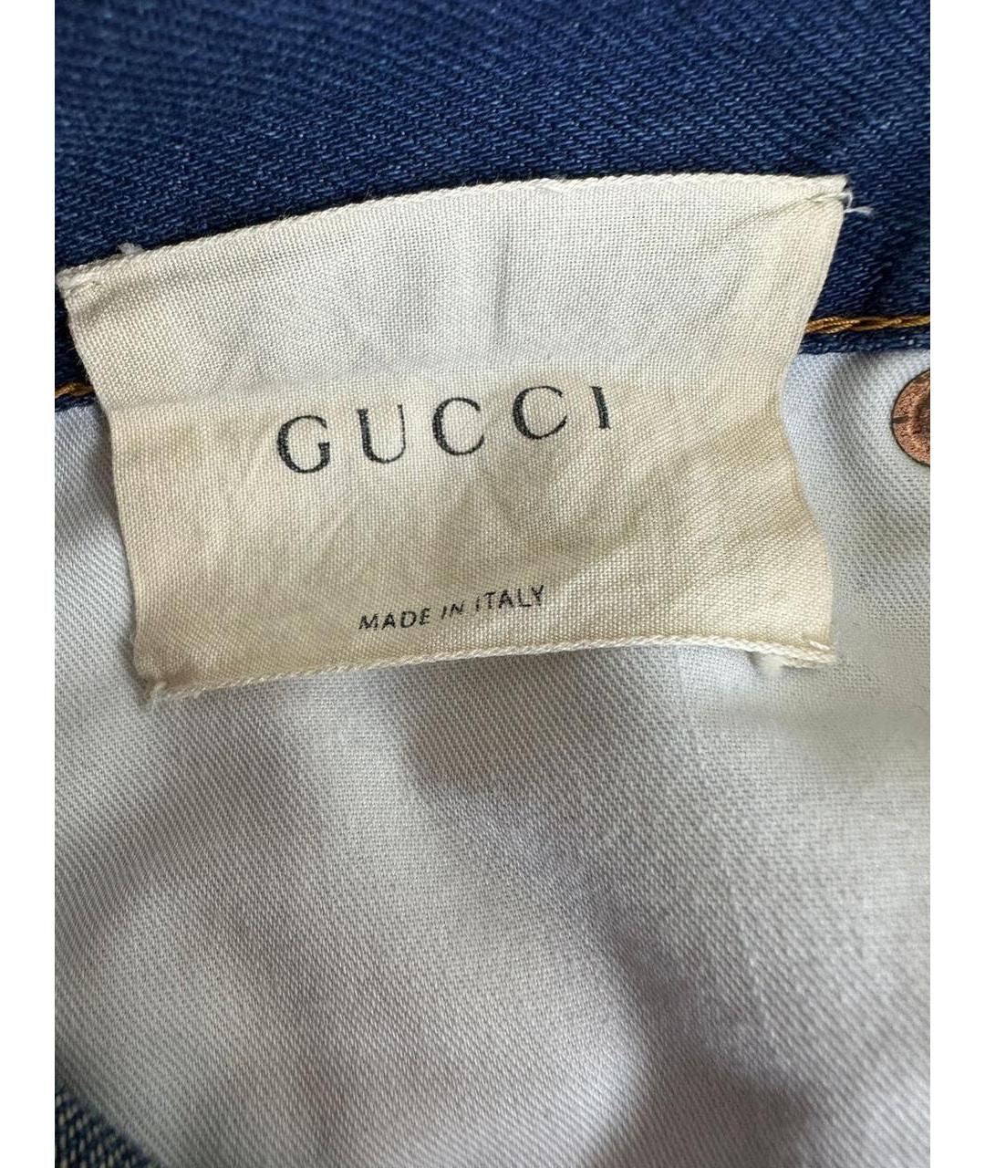 GUCCI Синие хлопковые прямые джинсы, фото 7