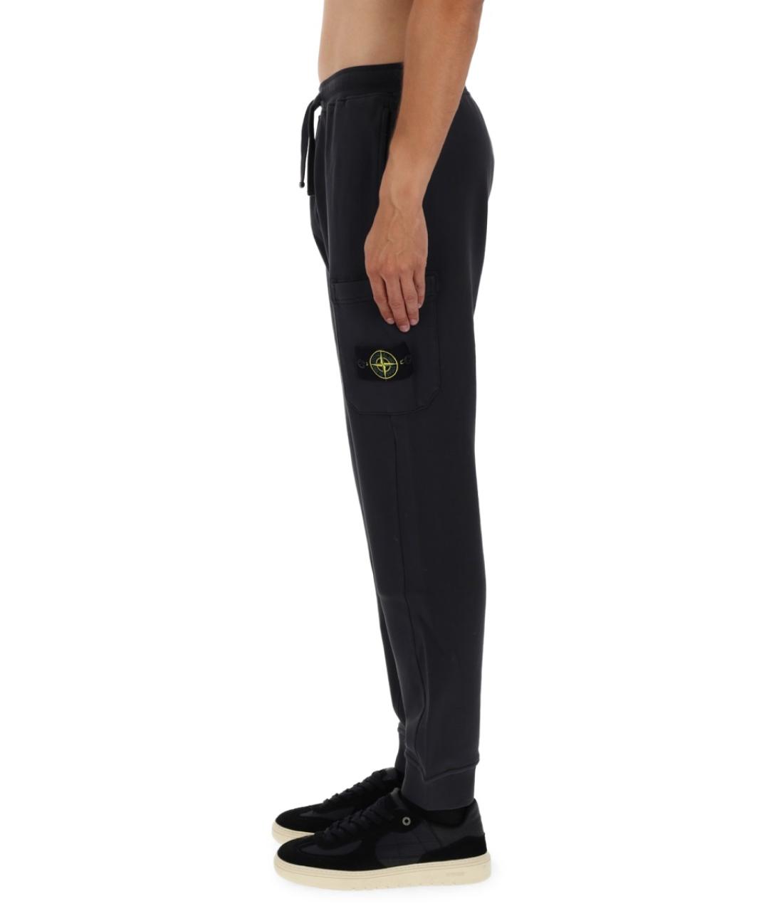 STONE ISLAND Серые хлопковые повседневные брюки, фото 4