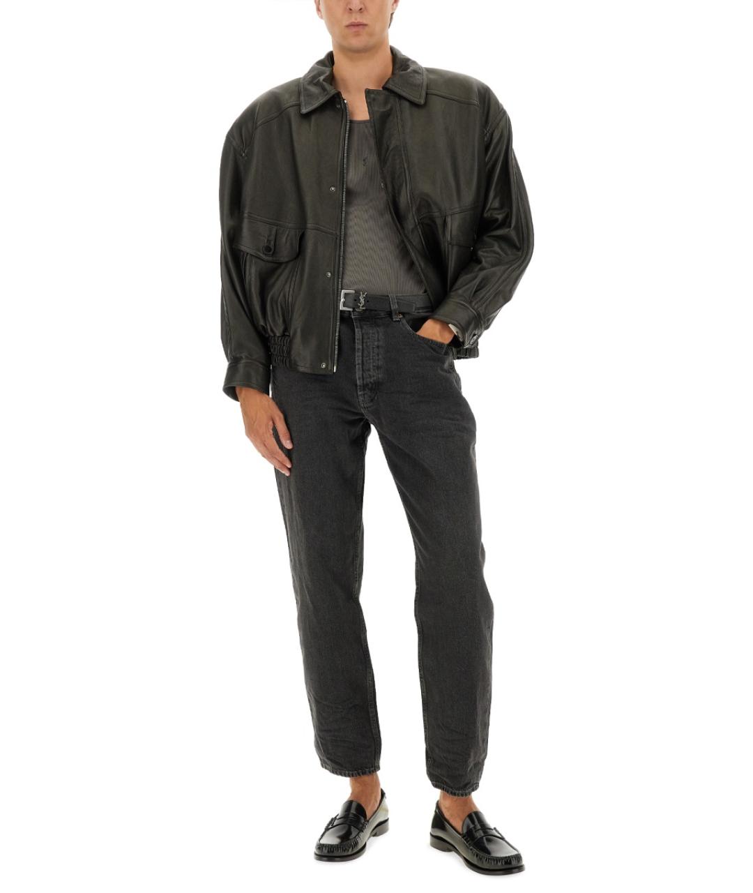 SAINT LAURENT Черная кожаная куртка, фото 3