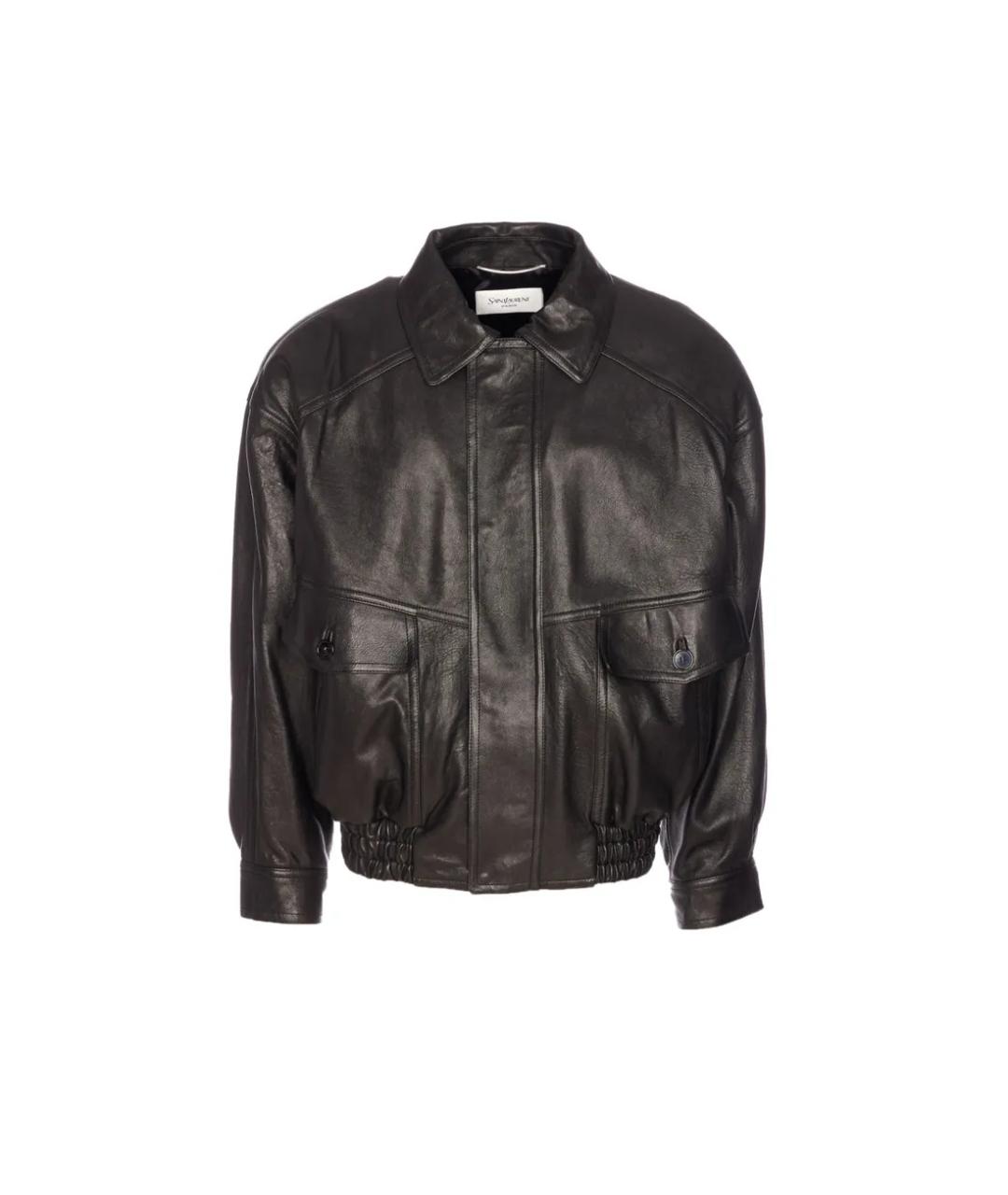 SAINT LAURENT Черная кожаная куртка, фото 1