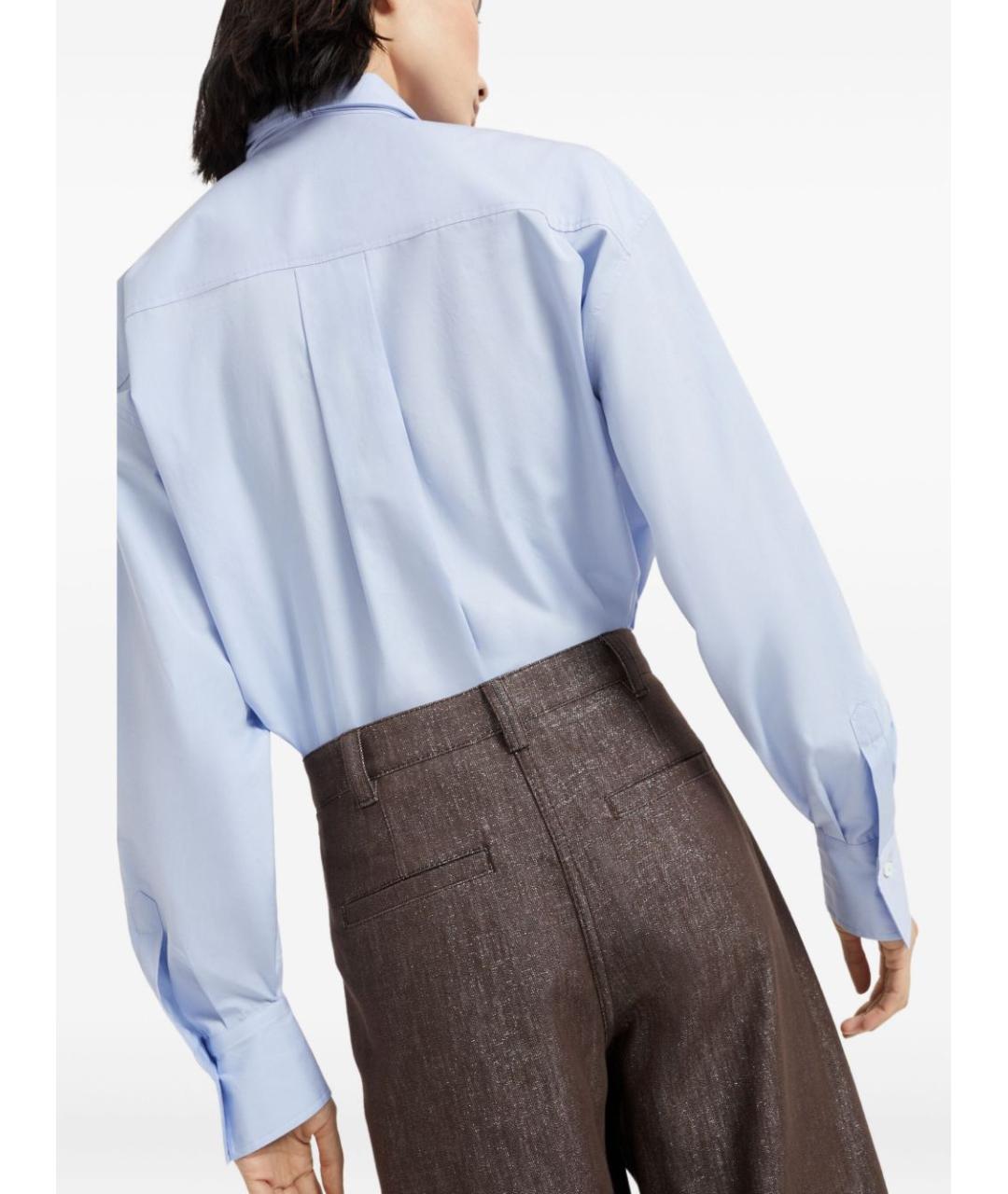 BRUNELLO CUCINELLI Коричневые хлопковые прямые брюки, фото 3