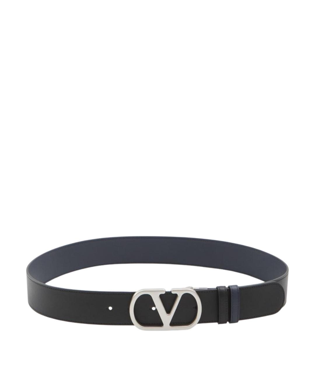 VALENTINO Черный кожаный ремень, фото 1