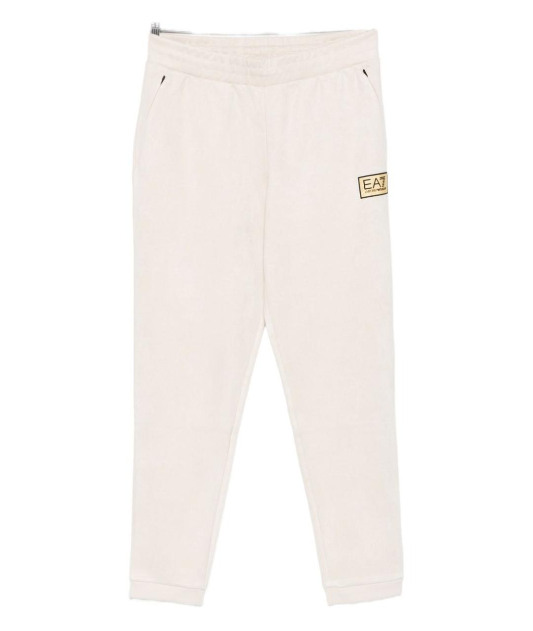 EA7 Бежевые полиэстеровые повседневные брюки, фото 1