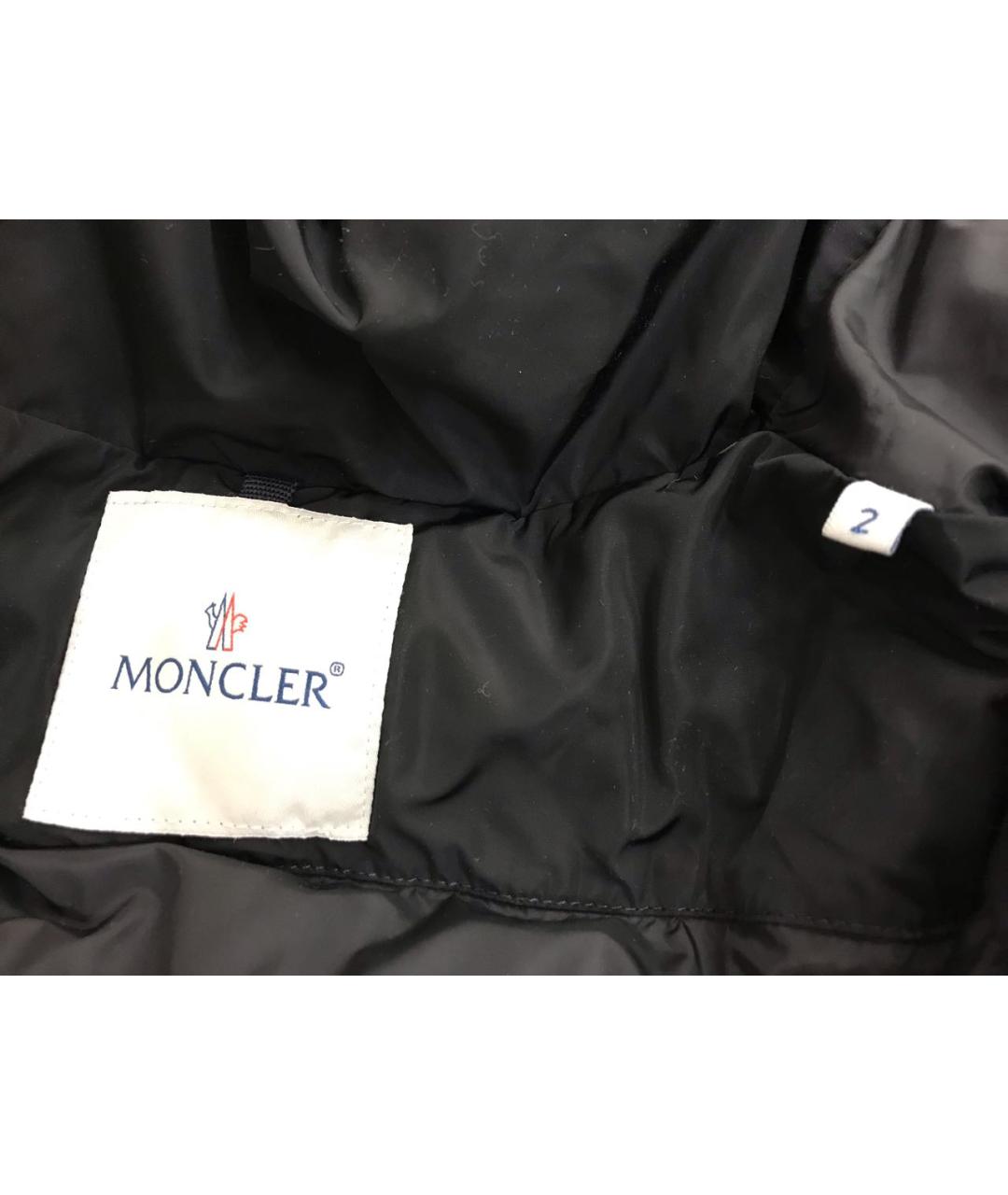 MONCLER Черный полиамидовый пуховик, фото 3