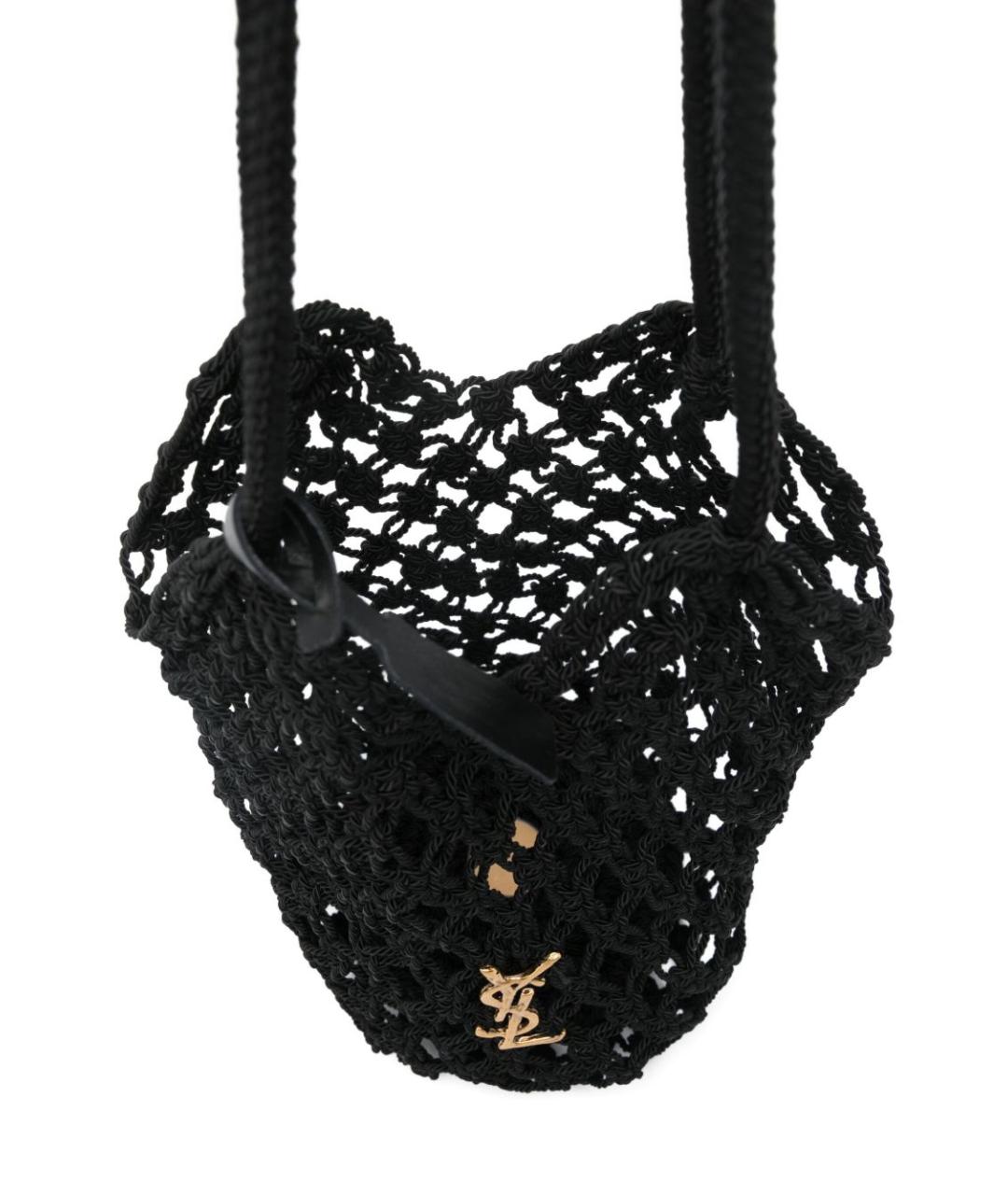 SAINT LAURENT Черная тканевая сумка через плечо, фото 5