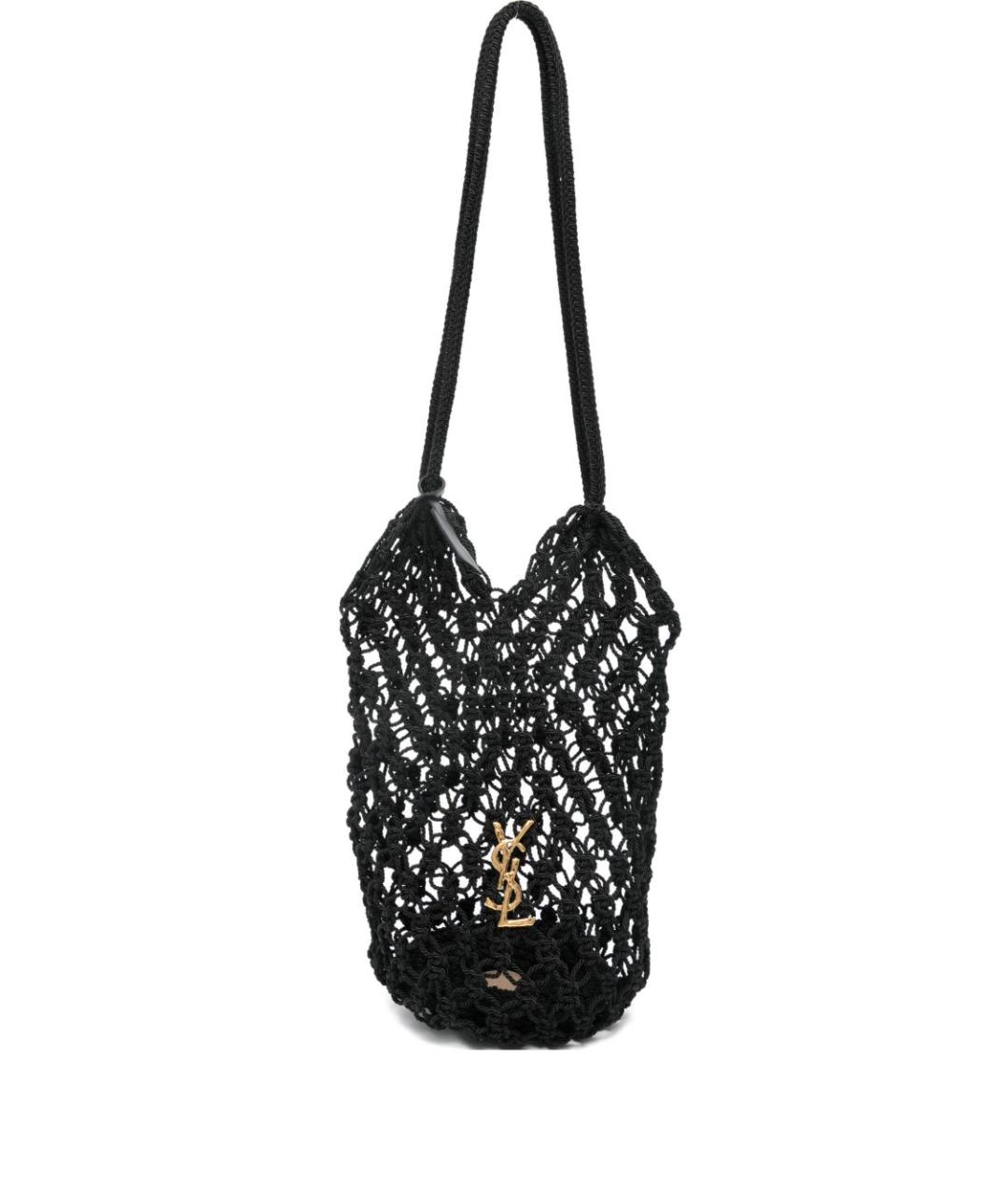 SAINT LAURENT Черная тканевая сумка через плечо, фото 1
