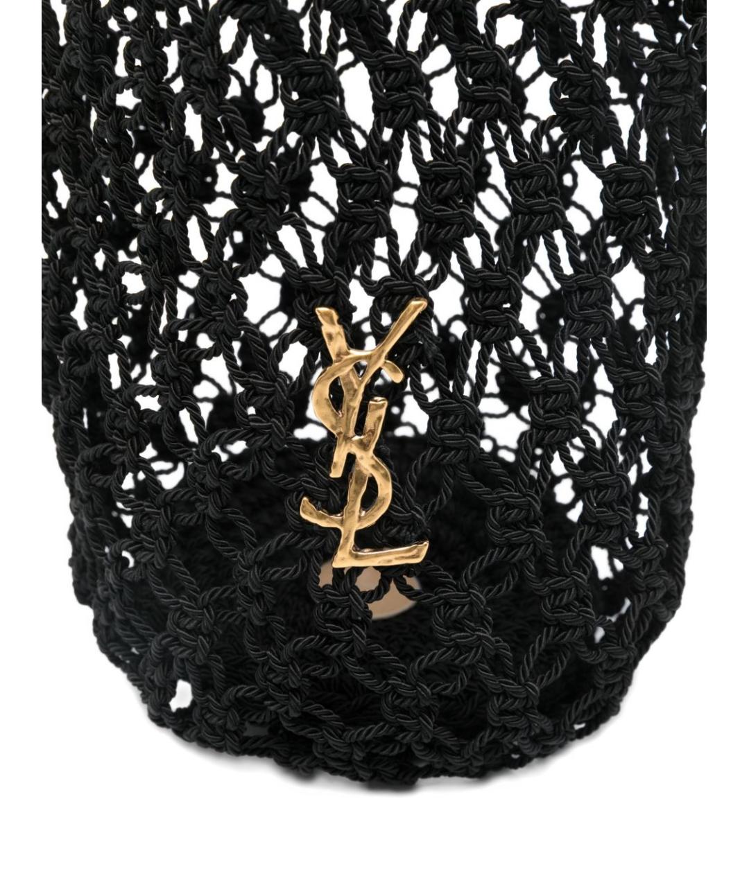 SAINT LAURENT Черная тканевая сумка через плечо, фото 4