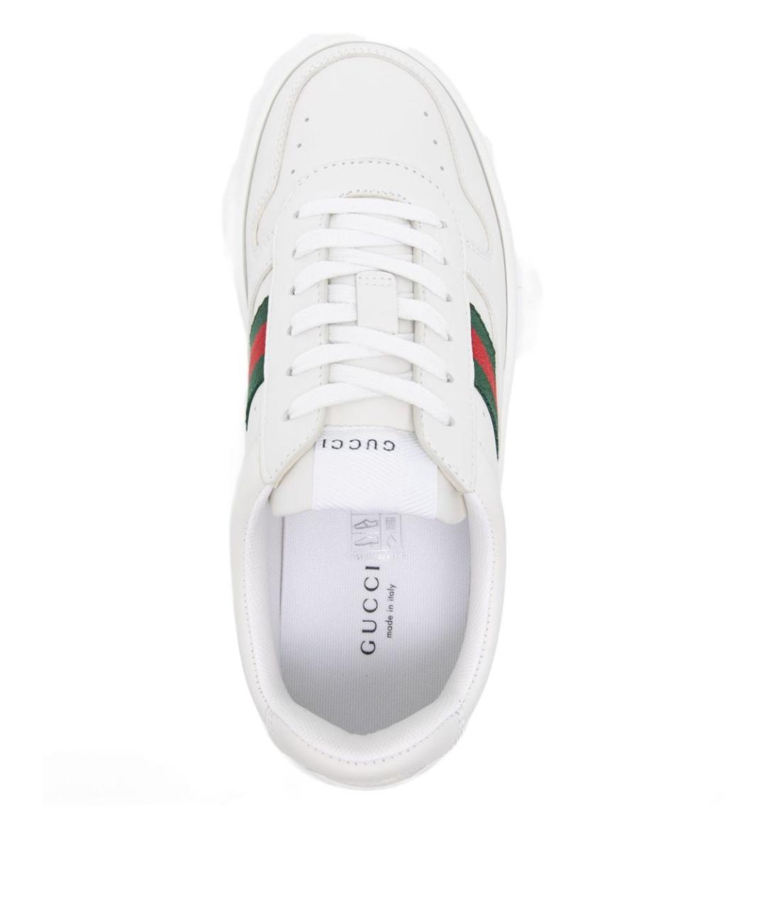 GUCCI Белые кожаные кеды, фото 3