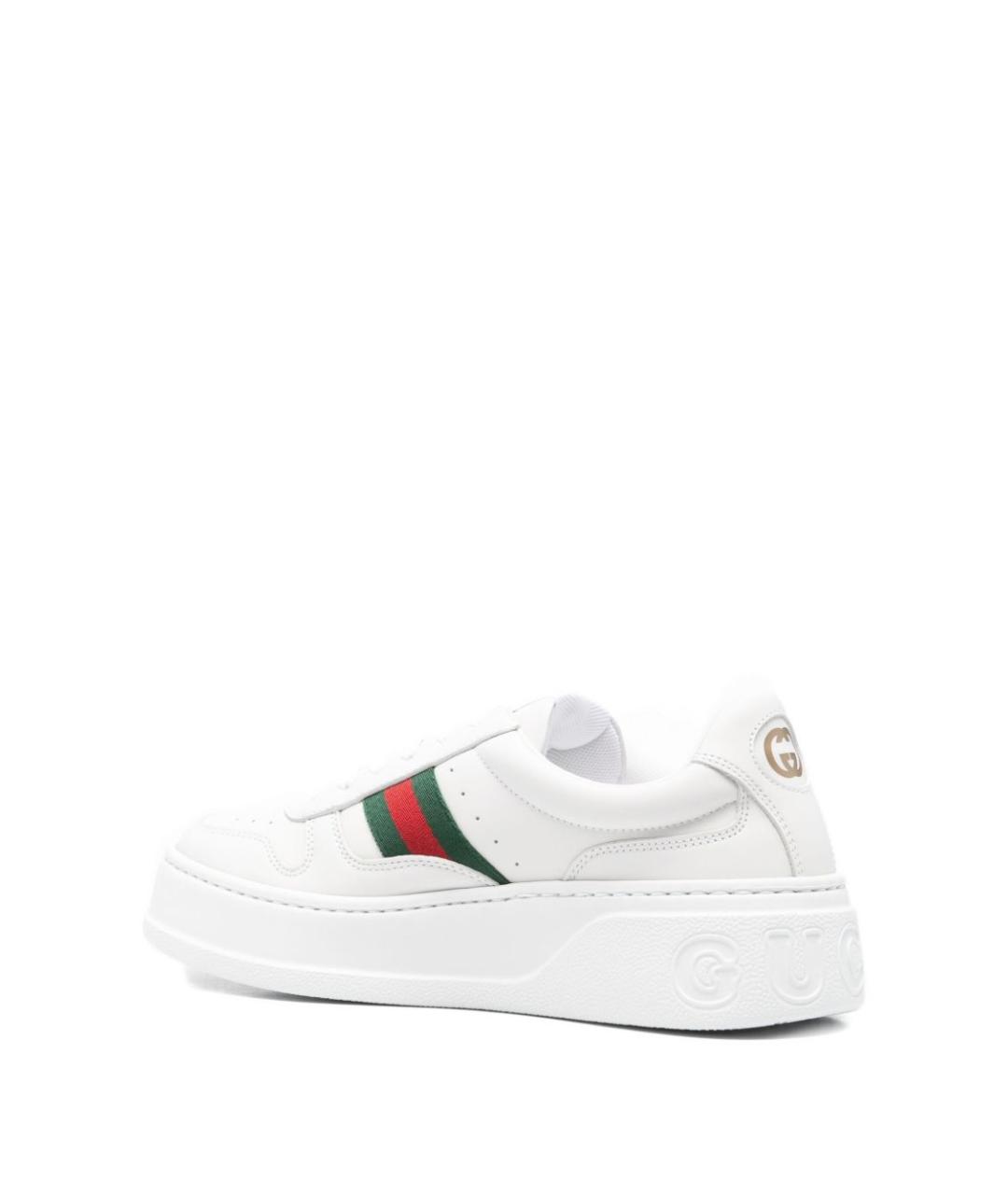 GUCCI Белые кожаные кеды, фото 4