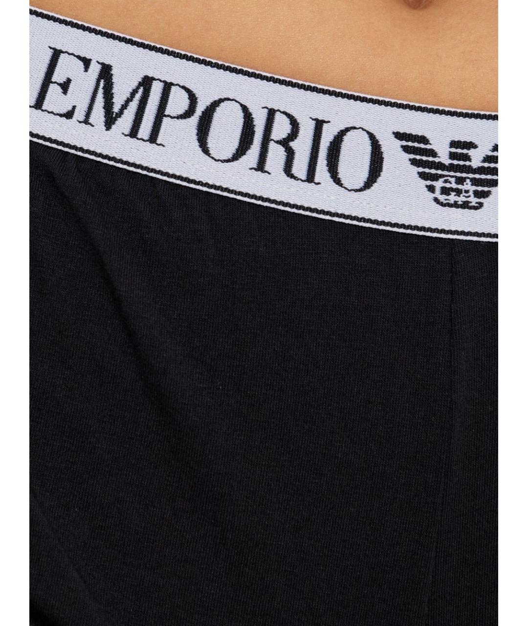 EMPORIO ARMANI Черная хлопковая пижама, фото 4