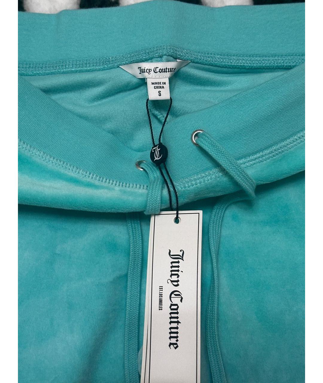 JUICY COUTURE Бирюзовый велюровый костюм с брюками, фото 4