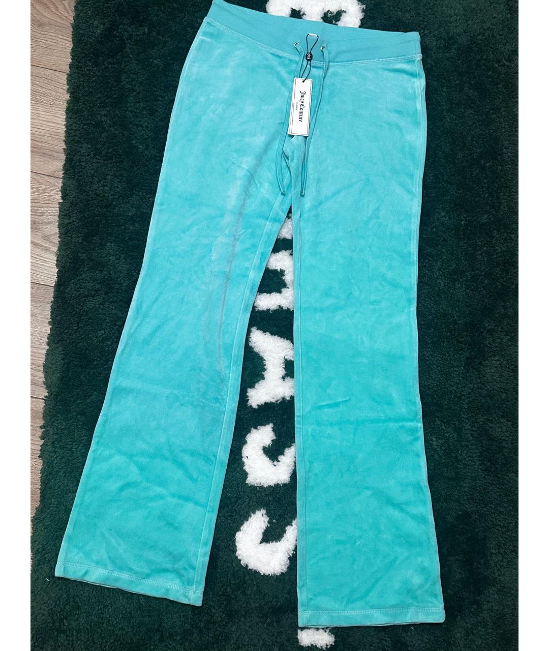 JUICY COUTURE Бирюзовый велюровый костюм с брюками, фото 2