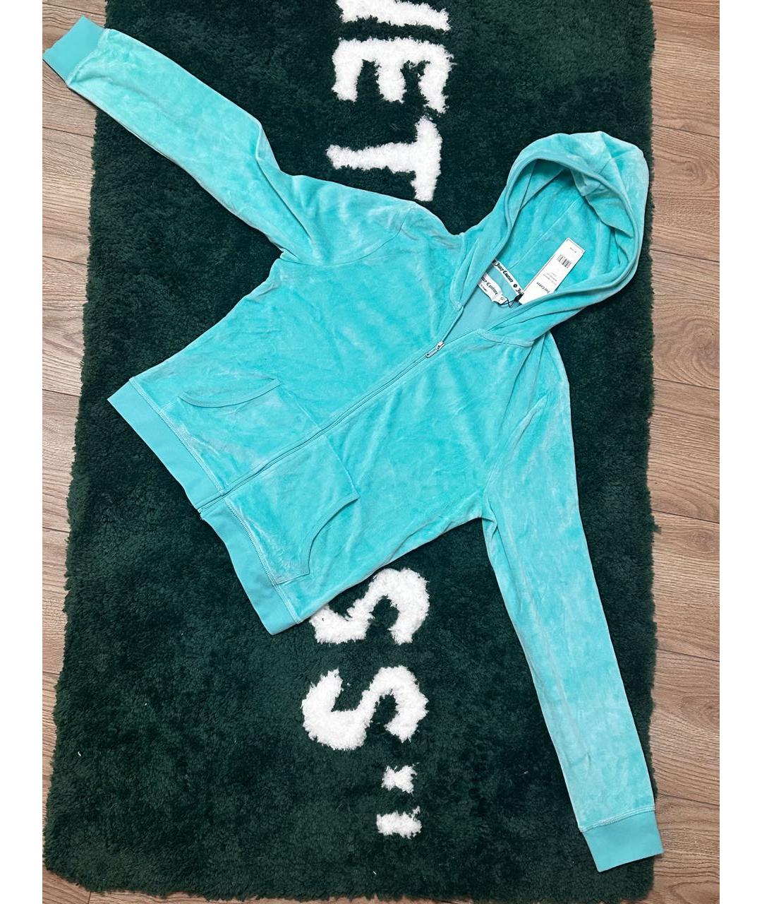 JUICY COUTURE Бирюзовый велюровый костюм с брюками, фото 7