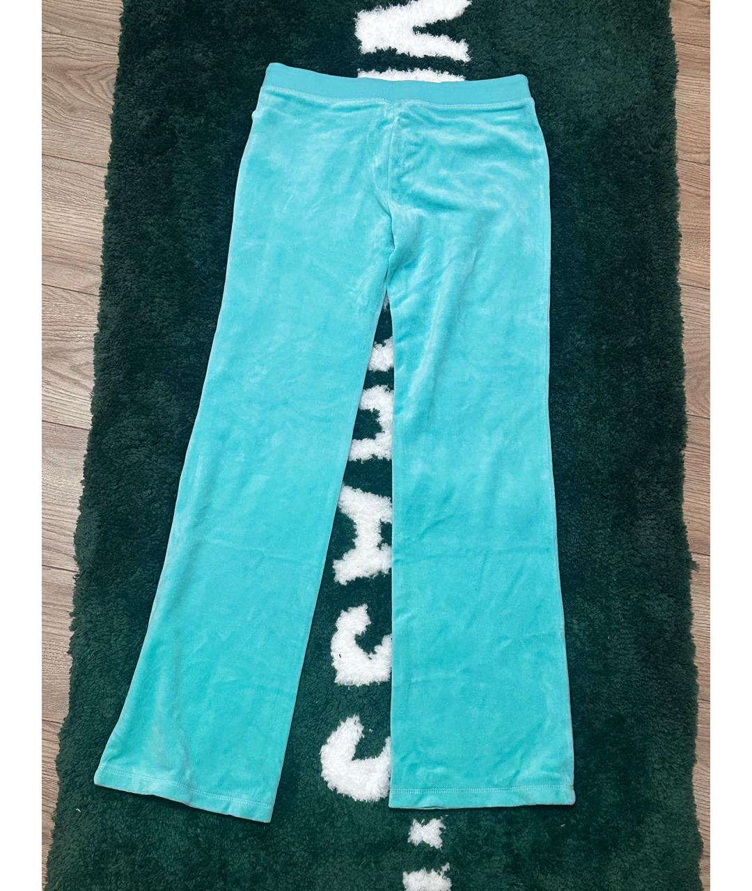 JUICY COUTURE Бирюзовый велюровый костюм с брюками, фото 5