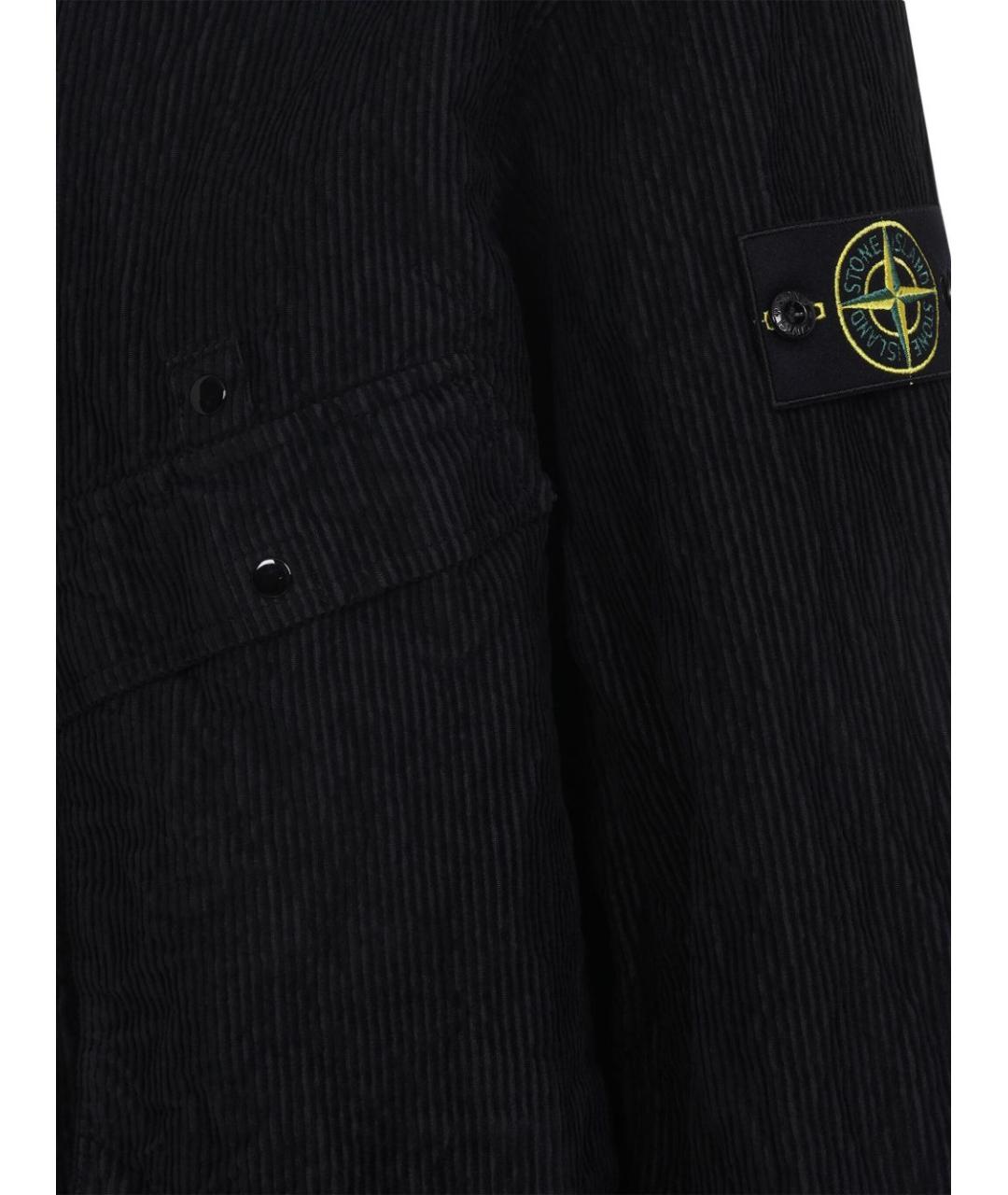 STONE ISLAND Черная хлопковая куртка, фото 4