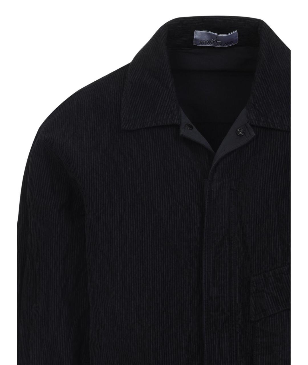 STONE ISLAND Черная хлопковая куртка, фото 2