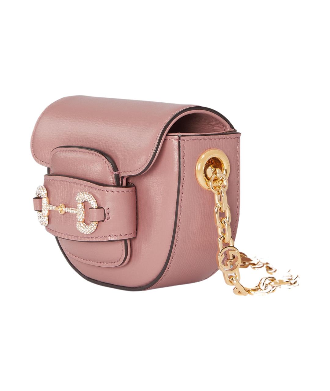 GUCCI Розовая кожаная сумка через плечо, фото 2