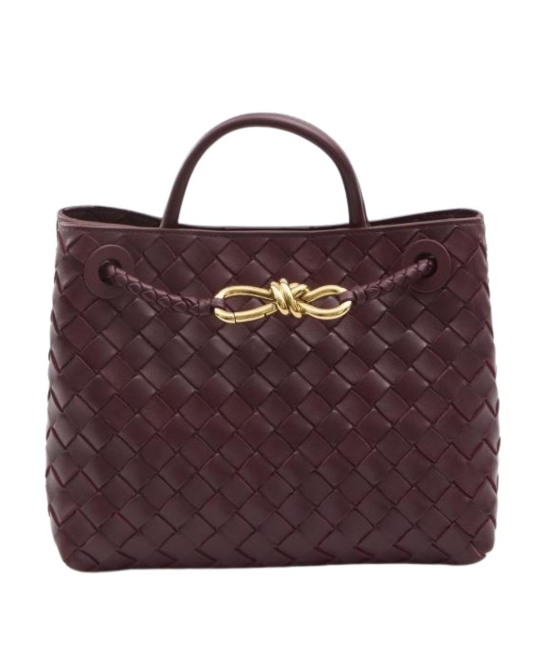 BOTTEGA VENETA Бордовая кожаная сумка через плечо, фото 1
