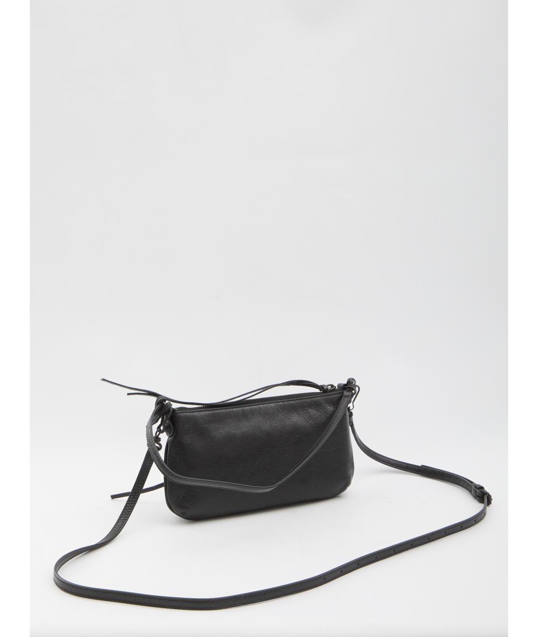 BALENCIAGA Черная кожаная сумка через плечо, фото 3