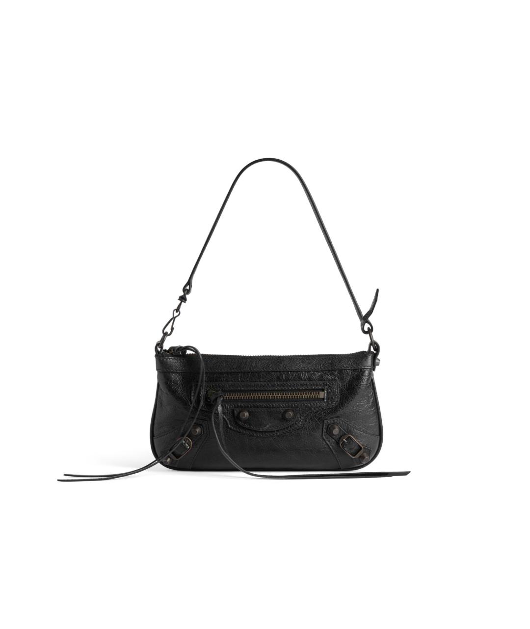 BALENCIAGA Черная кожаная сумка через плечо, фото 1