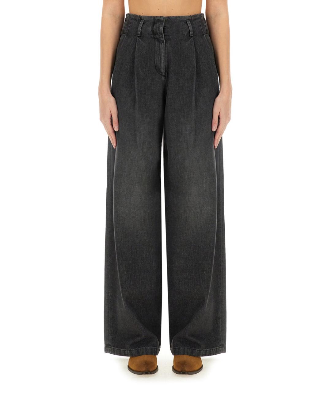 GOLDEN GOOSE DELUXE BRAND Черные прямые брюки, фото 2