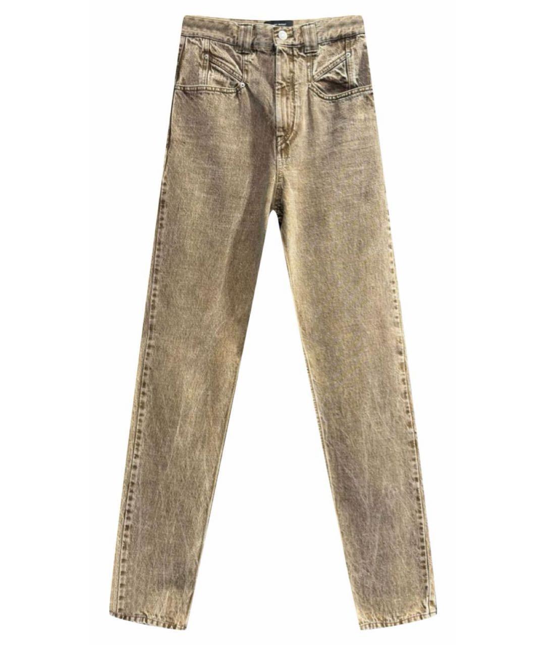 ISABEL MARANT Горчичные хлопковые джинсы слим, фото 1