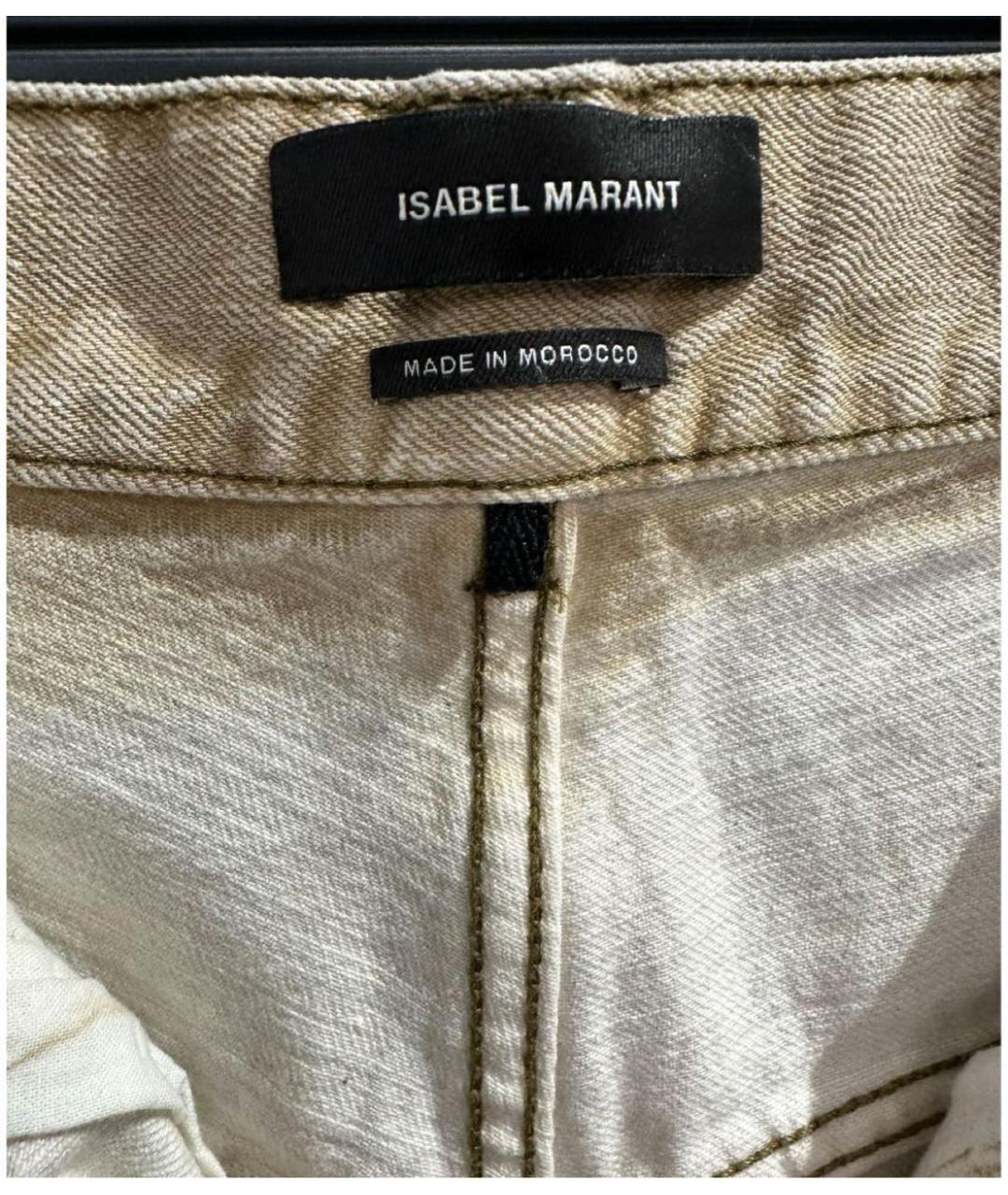 ISABEL MARANT Горчичные хлопковые джинсы слим, фото 3