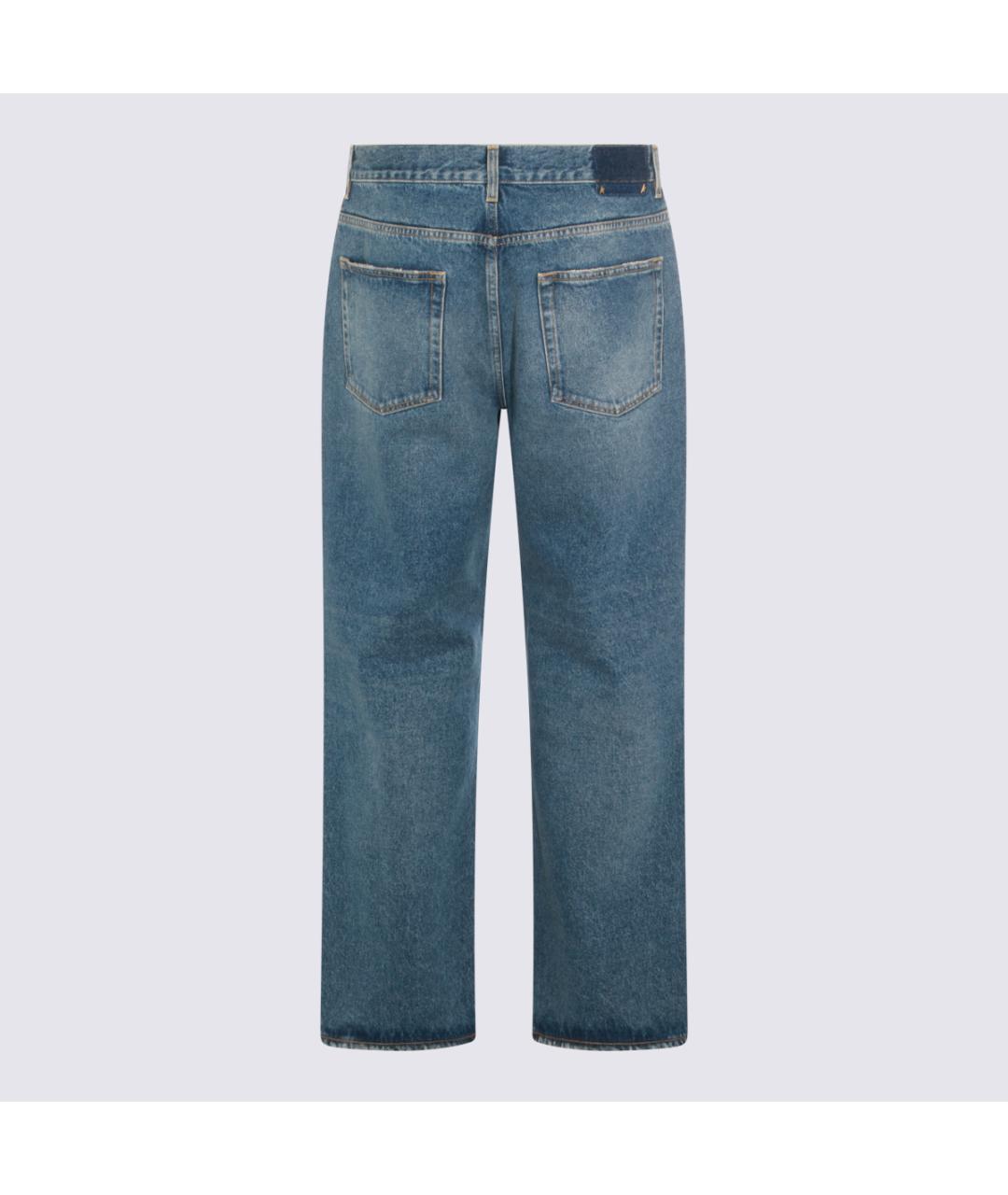 GOLDEN GOOSE DELUXE BRAND Синие хлопковые прямые джинсы, фото 2