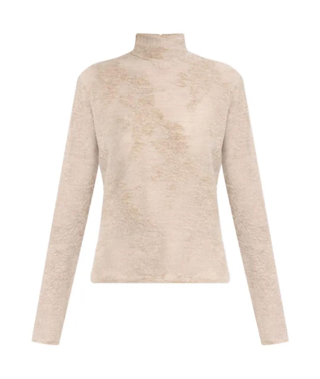 GANNI Бежевый шерстяной джемпер / свитер, фото 1