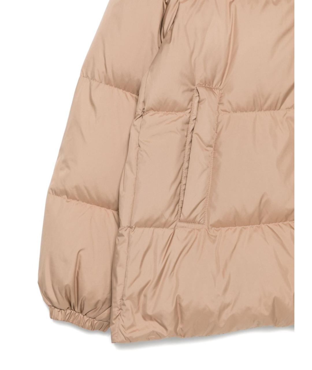 MONCLER Бежевая полиэстеровая куртка, фото 3