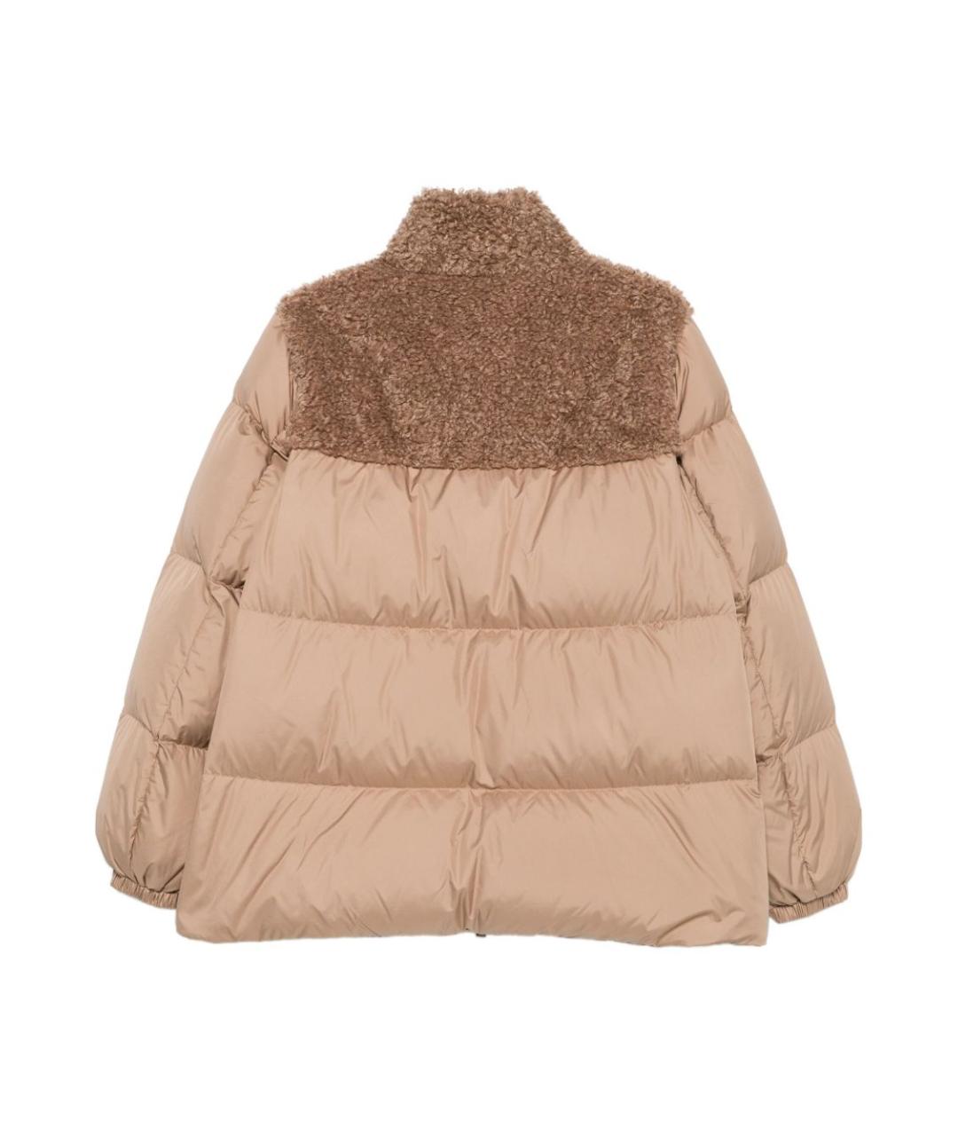 MONCLER Бежевая полиэстеровая куртка, фото 2
