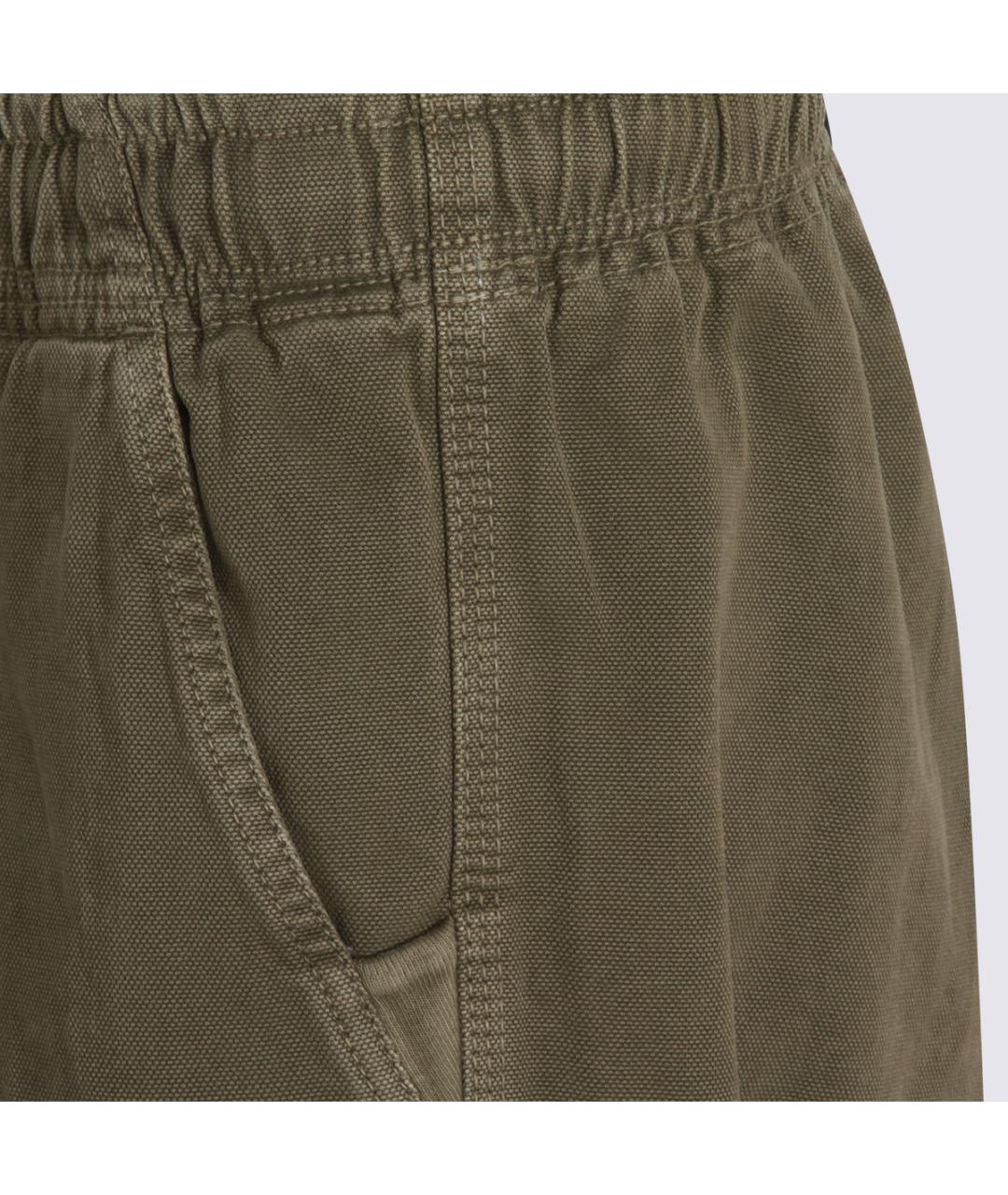 STONE ISLAND Зеленые хлопковые повседневные брюки, фото 3