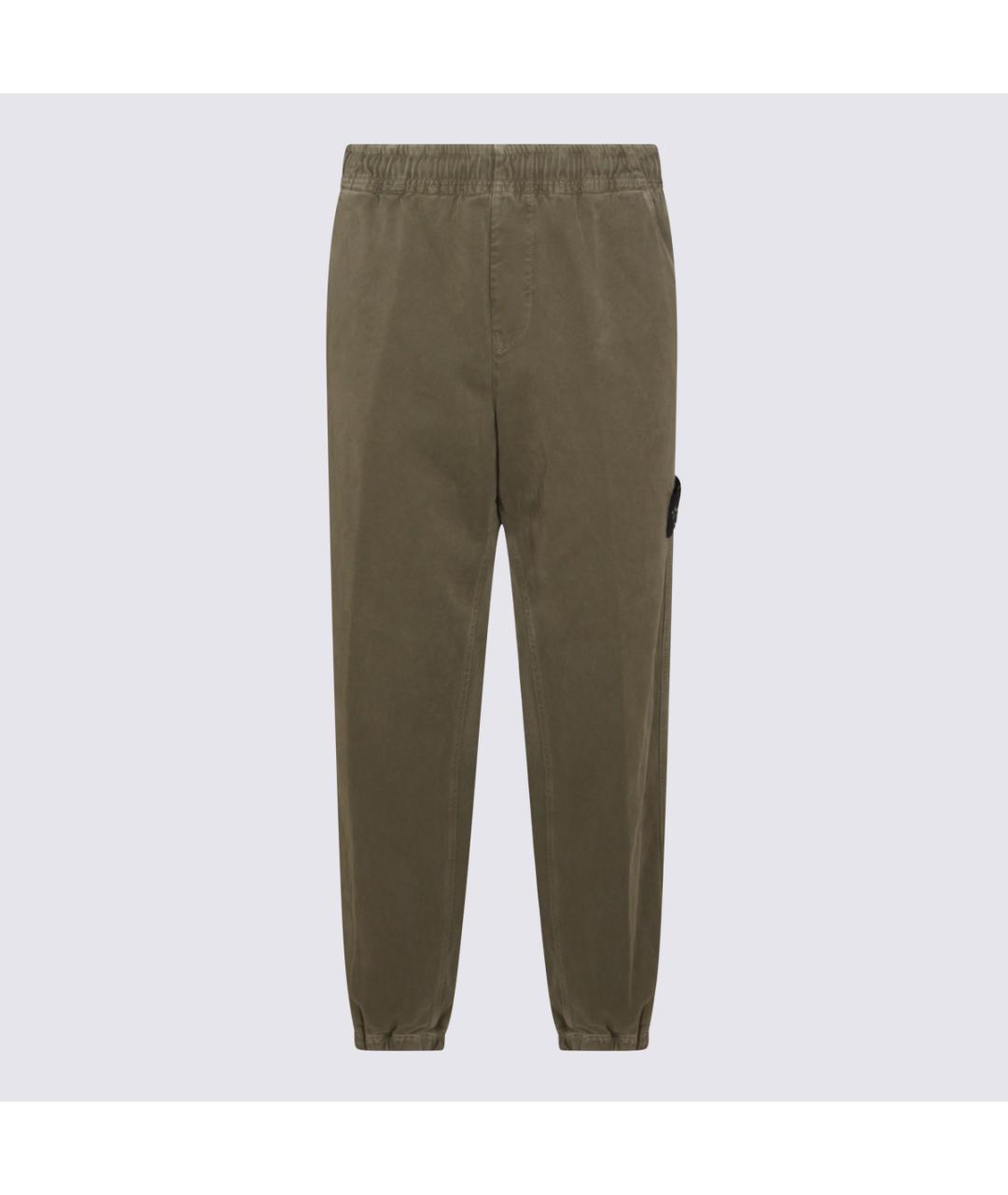 STONE ISLAND Зеленые хлопковые повседневные брюки, фото 5