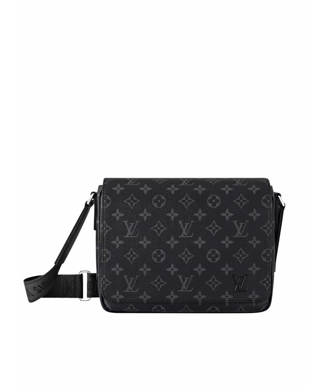 LOUIS VUITTON Черная кожаная сумка на плечо, фото 1