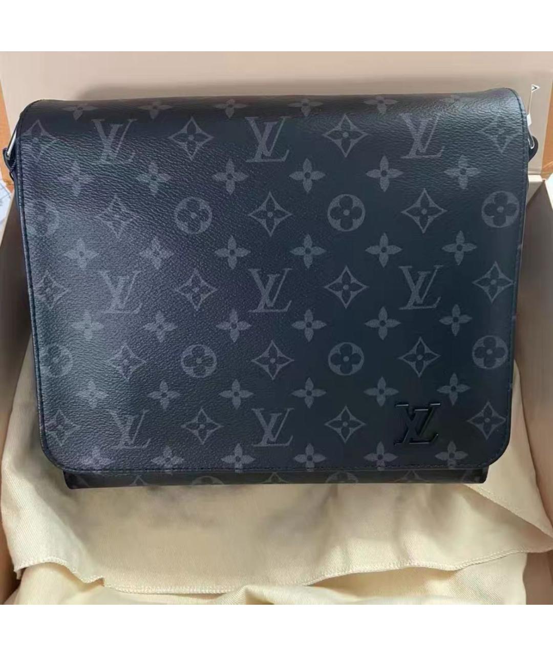 LOUIS VUITTON Черная кожаная сумка на плечо, фото 2