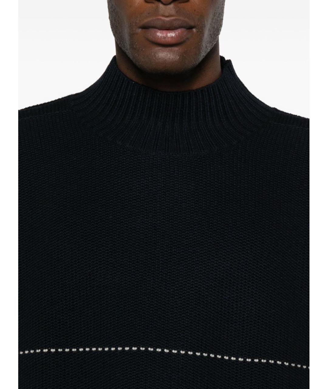 EMPORIO ARMANI Синий шерстяной джемпер / свитер, фото 3
