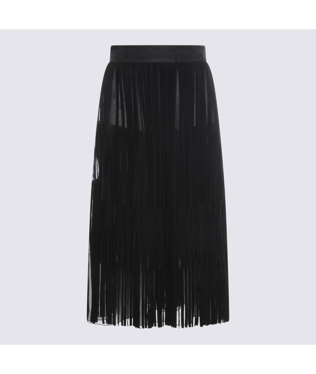 DOLCE&GABBANA Черная шелковая юбка миди, фото 4