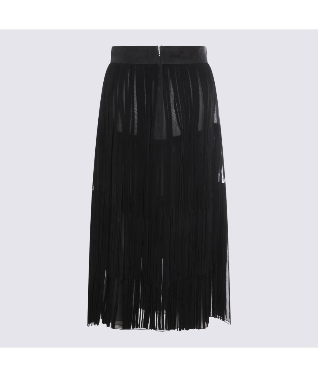 DOLCE&GABBANA Черная шелковая юбка миди, фото 2