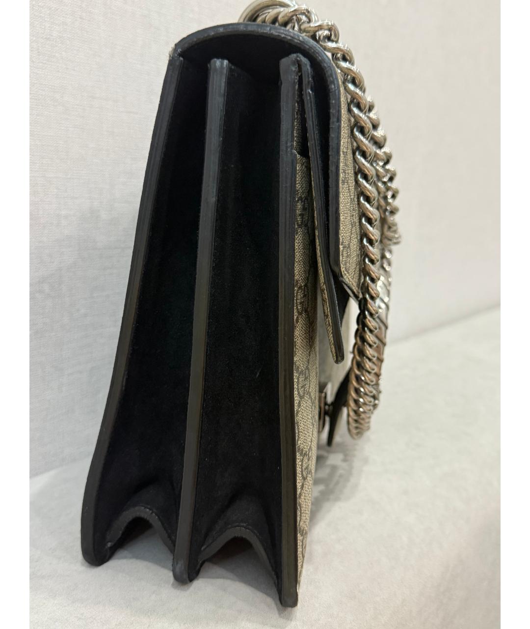 GUCCI Бежевая кожаная сумка через плечо, фото 4