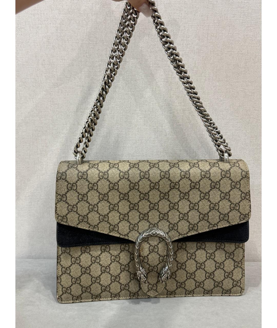 GUCCI Бежевая кожаная сумка через плечо, фото 8