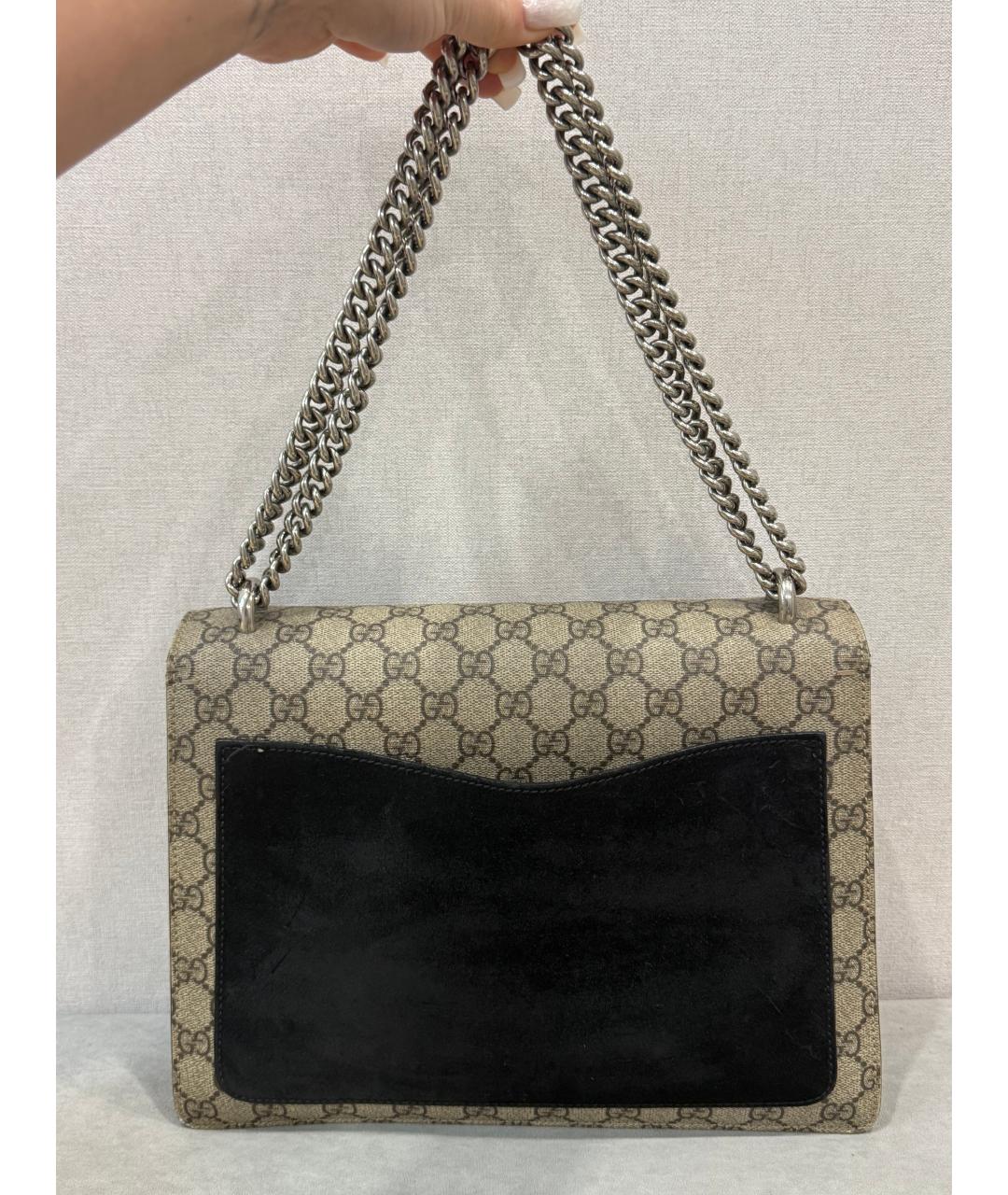 GUCCI Бежевая кожаная сумка через плечо, фото 2