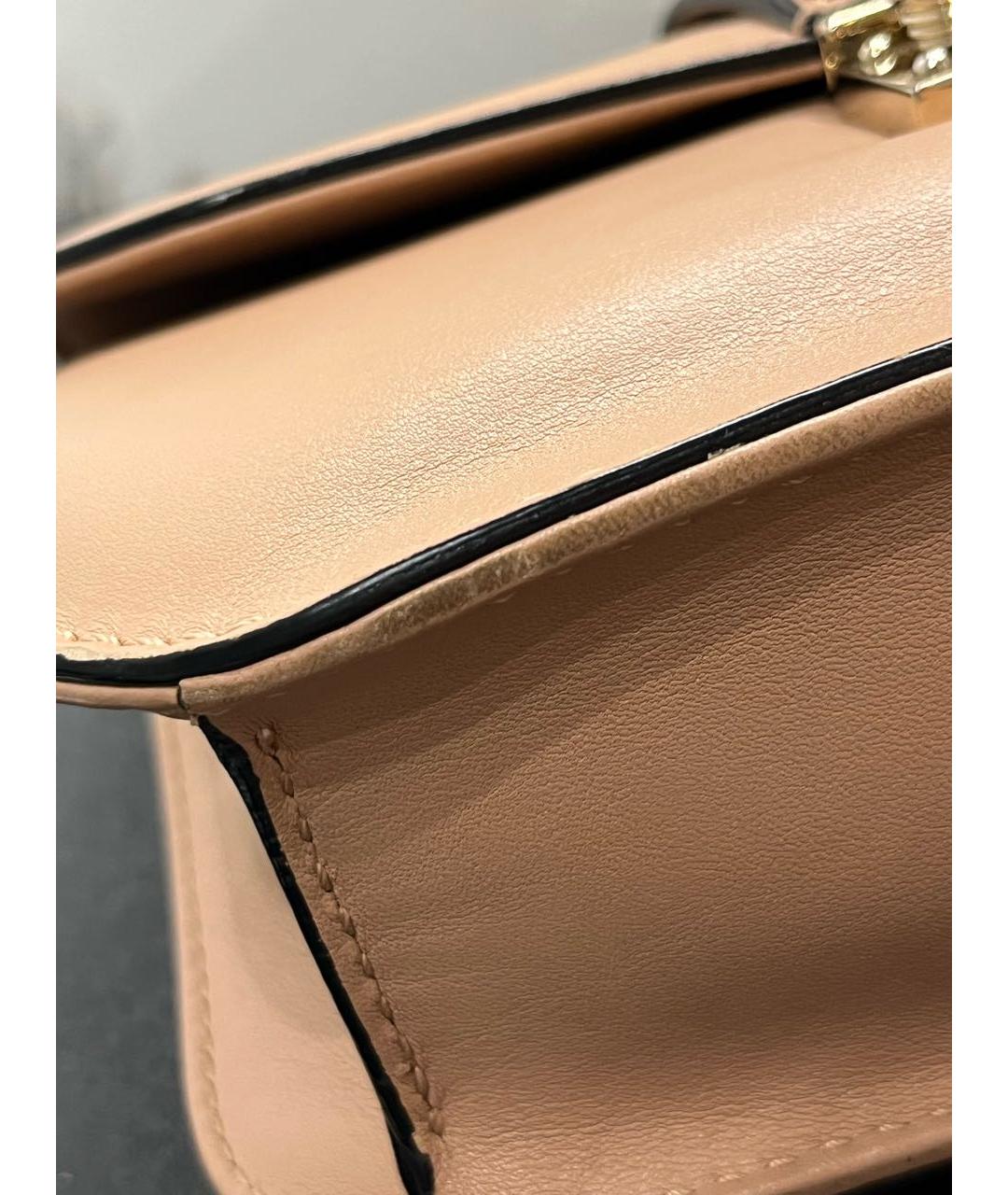 VALENTINO Розовая кожаная сумка через плечо, фото 4