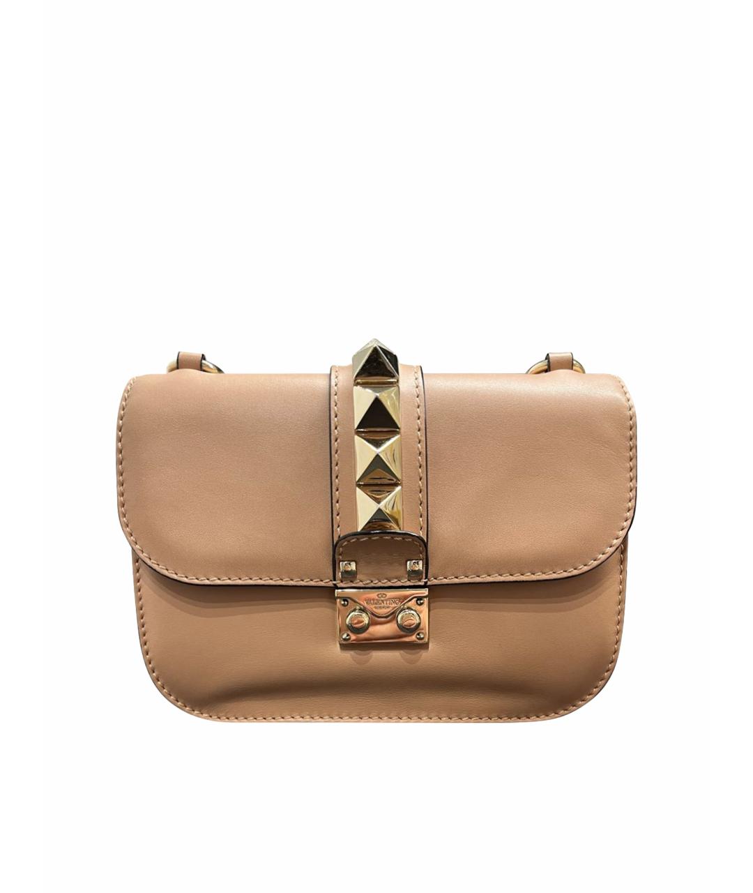 VALENTINO Розовая кожаная сумка через плечо, фото 1