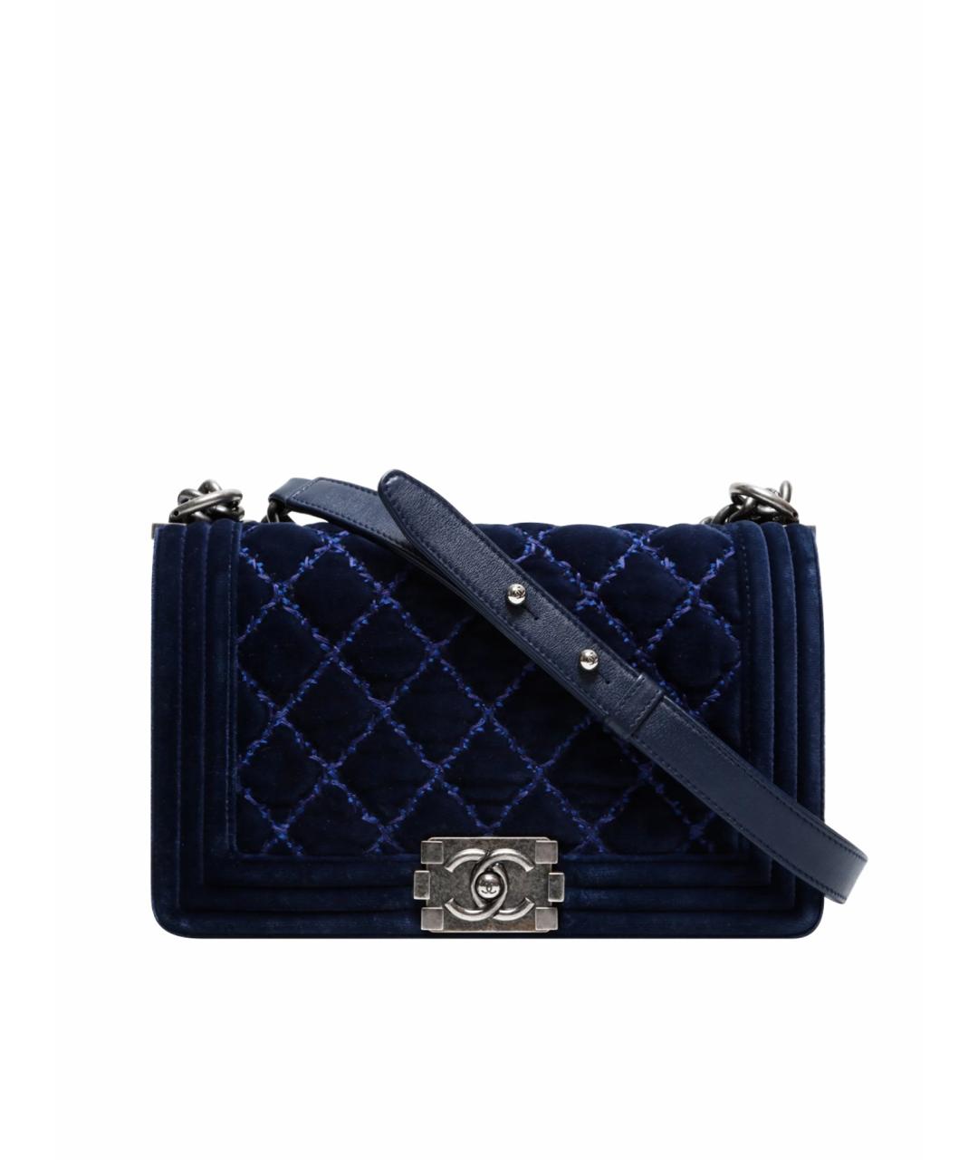 CHANEL Темно-синяя кожаная сумка через плечо, фото 1