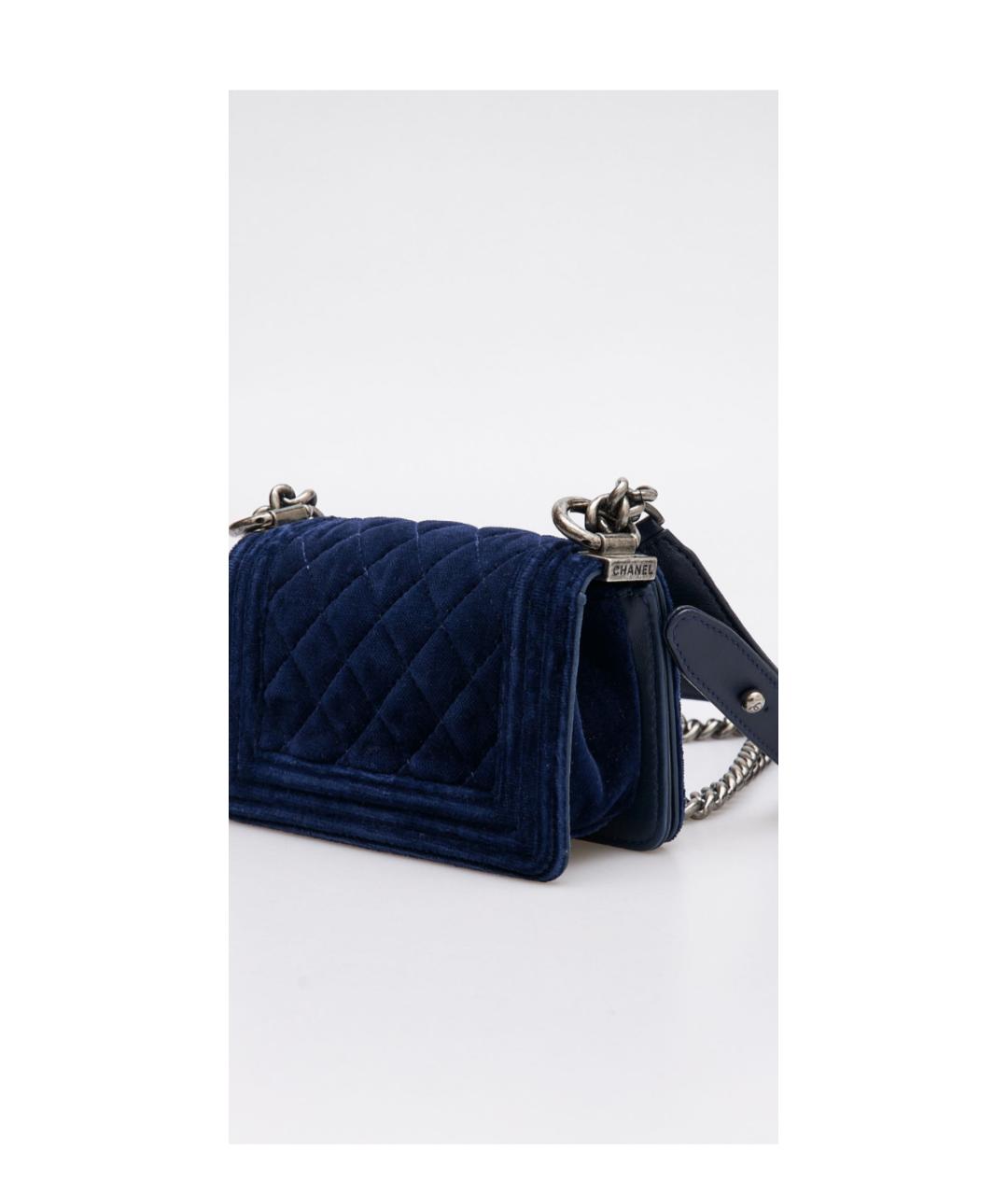 CHANEL Темно-синяя кожаная сумка через плечо, фото 2