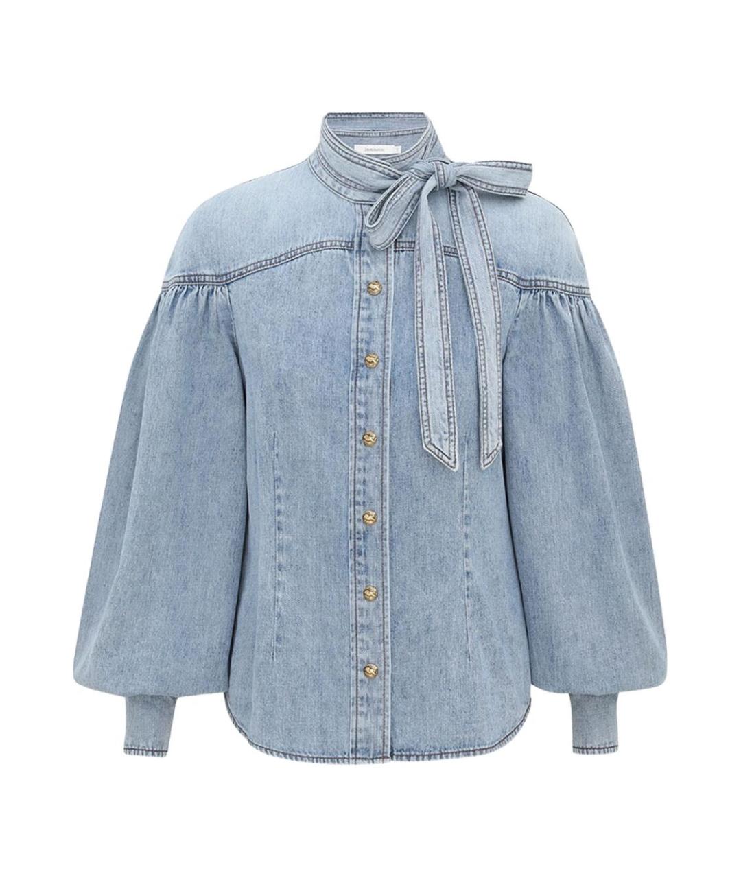 ZIMMERMANN Голубая хлопковая рубашка, фото 2