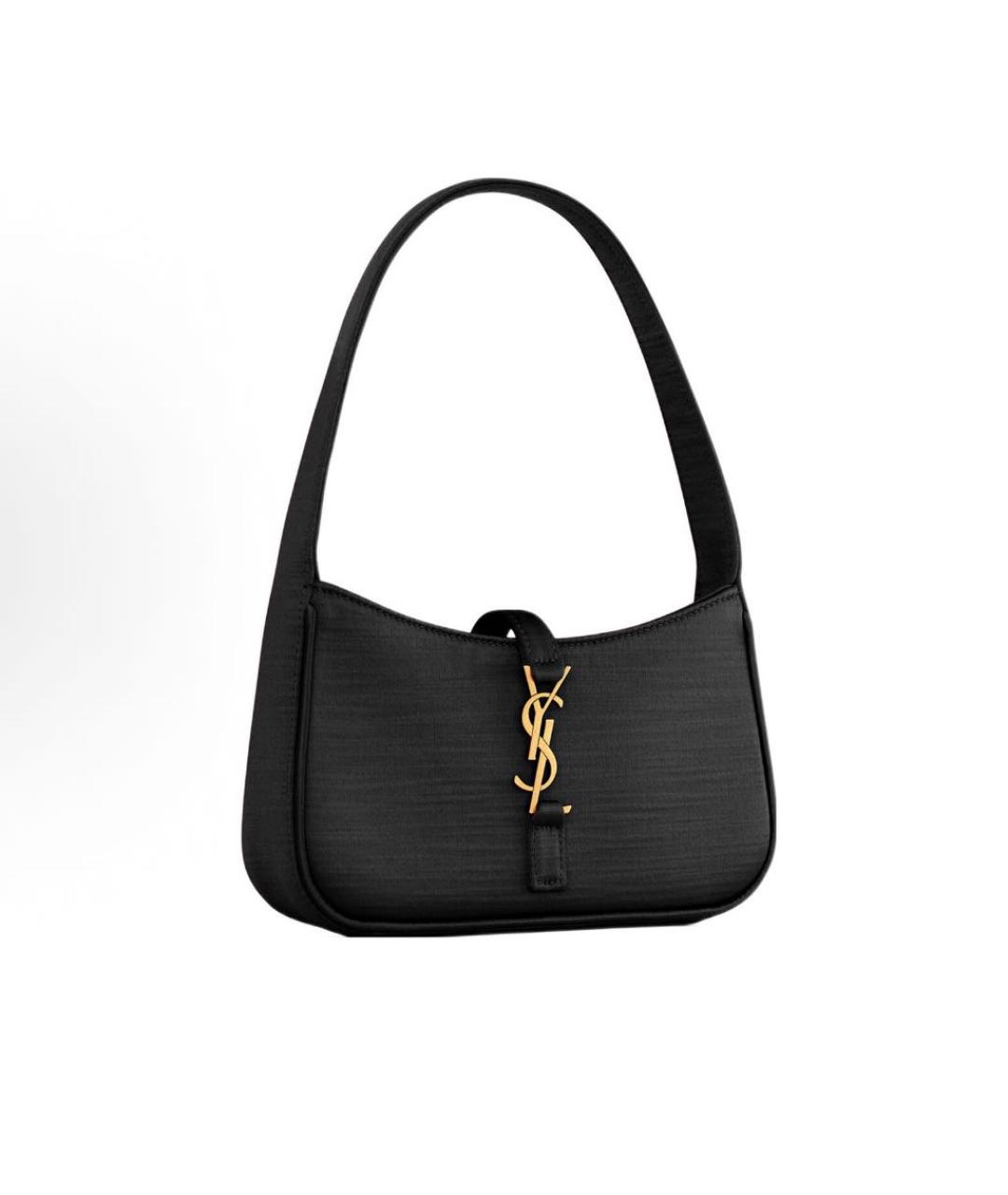 SAINT LAURENT Черная кожаная сумка с короткими ручками, фото 2